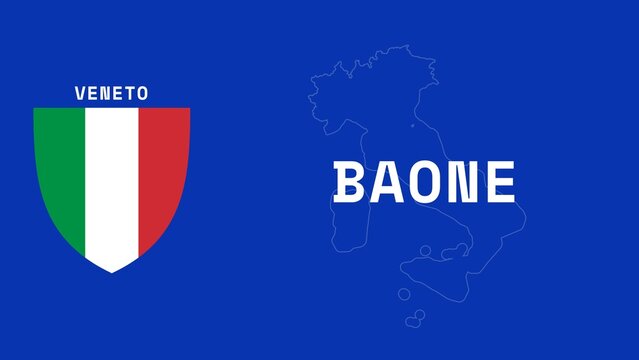Baone: Illustration mit dem Ortsnamen der italienischen Stadt Baone in der Region Veneto