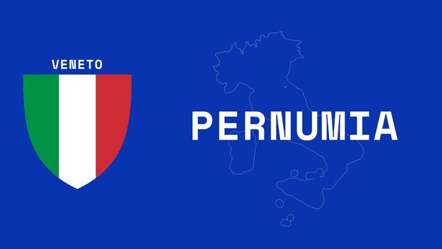 Pernumia: Illustration mit dem Ortsnamen der italienischen Stadt Pernumia in der Region Veneto