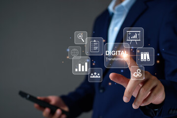 Digital transformation technology strategy, digitization and digitalization of business processes...