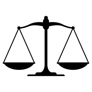 Símbolo de igualdad. Icono aislado balanza de justicia