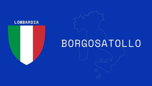 Borgosatollo: Illustration mit dem Ortsnamen der italienischen Stadt Borgosatollo in der Region Lombardia
