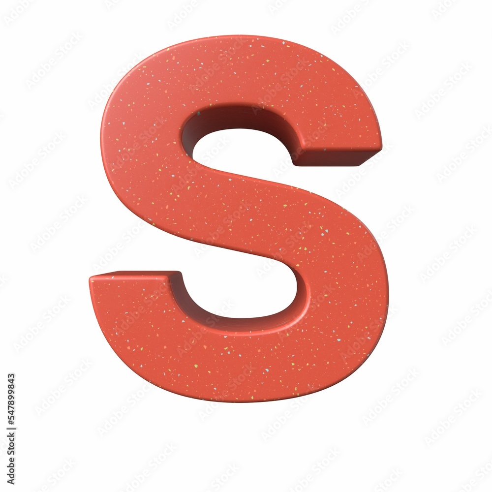 Poster 3d rendering of a red letter s isolated on a white background