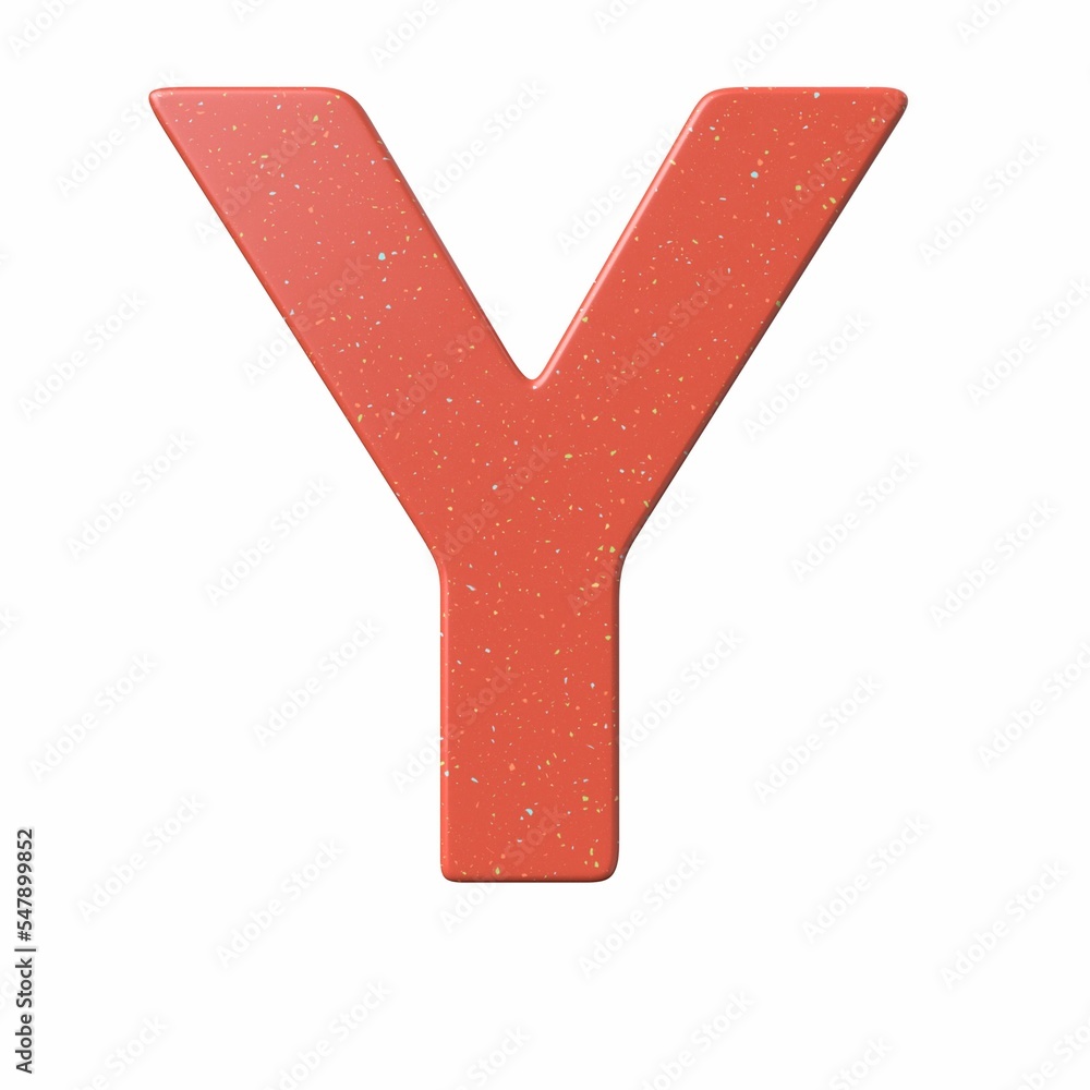 Poster 3d rendering of a red letter y isolated on a white background
