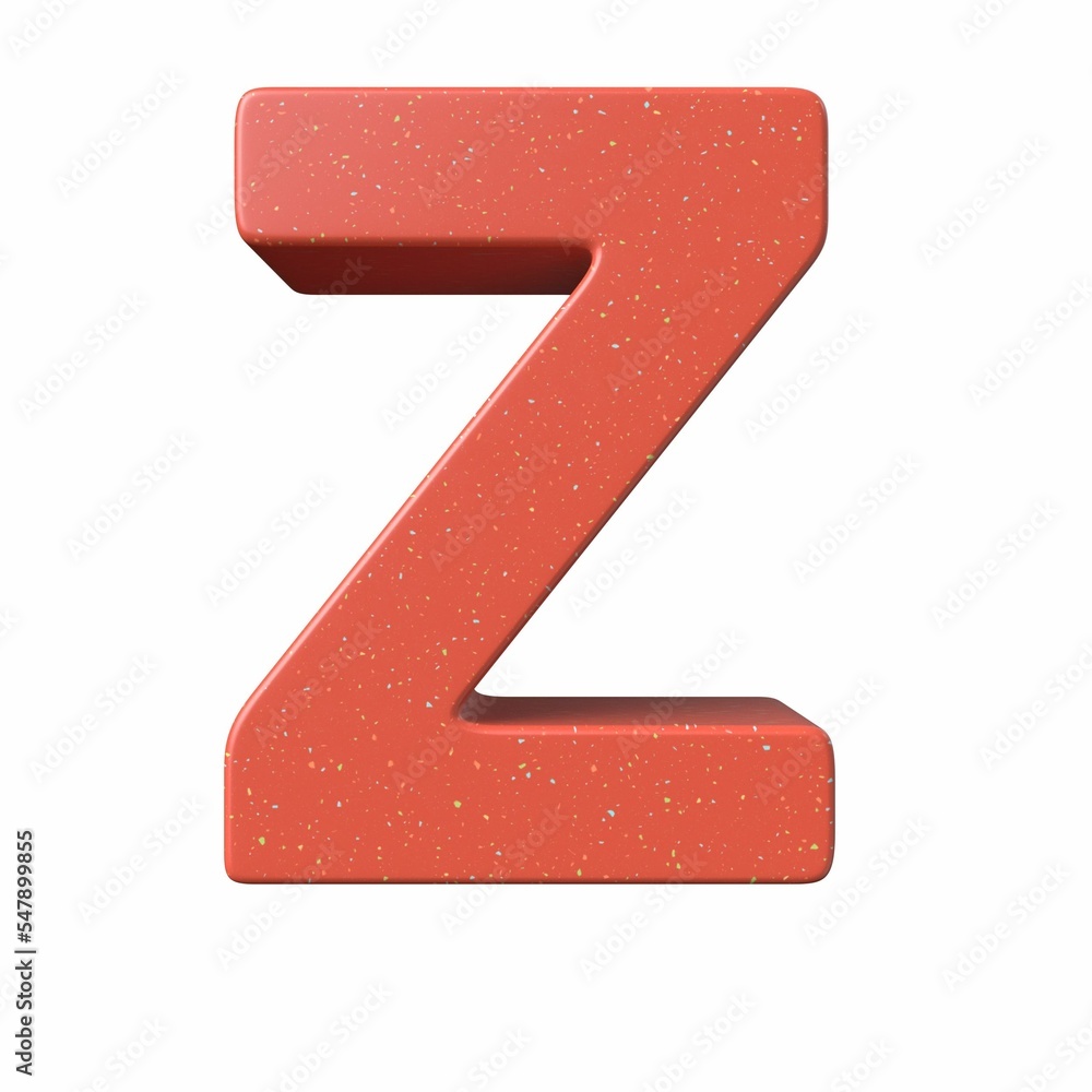 Poster 3d rendering of a red letter z isolated on a white background