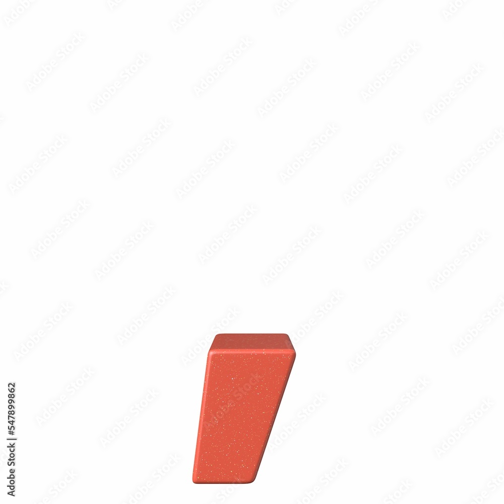 Poster 3d rendering of a red apostrophe sign isolated on a white background