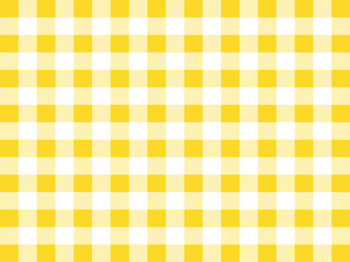 The yellow and white checkered tablecloth, decorative cotton napkin vector.