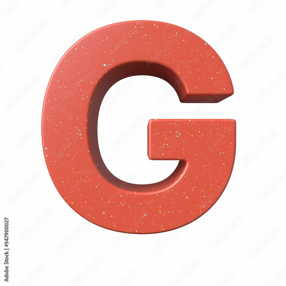 Poster 3d rendering of the red letter g isolated on a white background