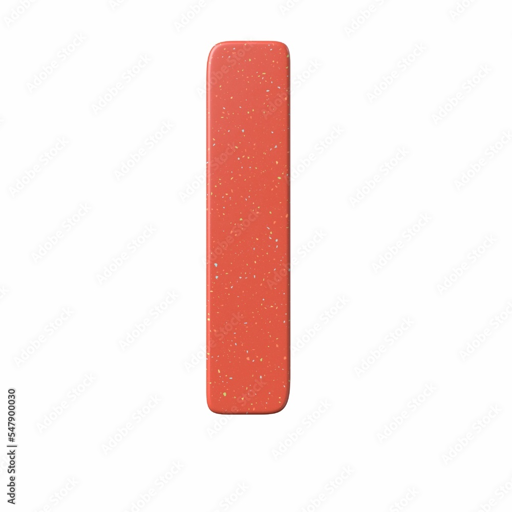 Poster 3d rendering of the red letter i isolated on a white background