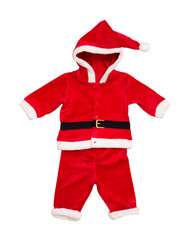 Santa suit for toddlers. isolated white background