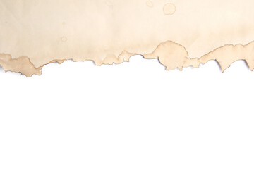 Obraz premium Sheet of old paper isolated on white, top view. Space for text