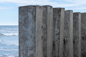 Concrete pillars as a part of breakwater structure