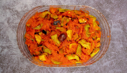 Traditional Turkish food; eggplant meze (Turkish name; saksuka)