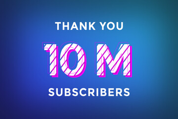 Fototapeta premium 10 Million subscribers celebration greeting banner with Stripe Design