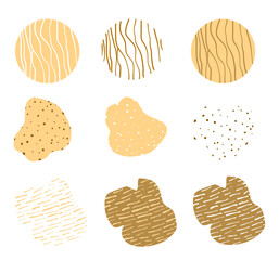 Set abstract hand drawn organic shape. Set of circle and abstract shape. objects in vector 
