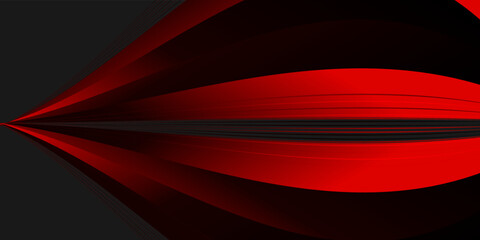 Abstract red wave curve on black design modern luxury background illustration.