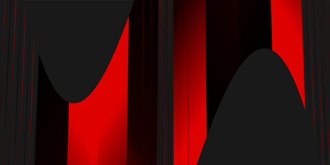Abstract red wave curve on black design modern luxury background illustration.