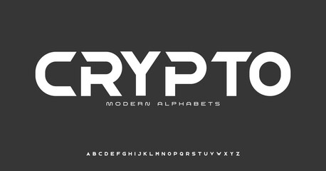 Sports modern line font typography. Typeface urban style tech fonts for technology. Creative minimalist typographic design.