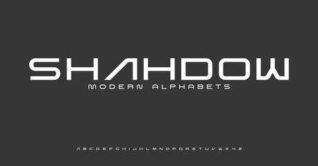 Modern Sports tech font typography. MINIMAL vector typeface for a company. Minimal gaming fonts for logo design.