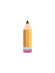 Classic yellow pencil simple vector icon.