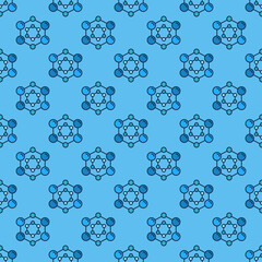 Blue Chemical Formula concept colored vector Seamless Pattern
