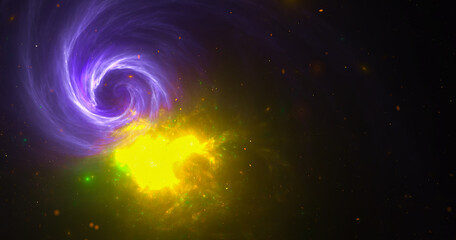 Fototapeta premium Fantastic abstract background from stars and galactic in space. Fractal spiral.