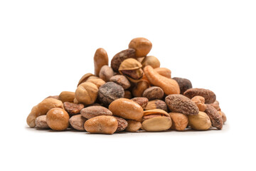  A group of almonds, pistachios, walnuts, macadamia, cashews.