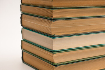 Old books isolated on white background.