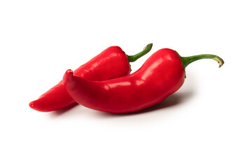 Red hot chili pepper isolated on a white background.
