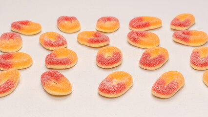 Jelly candys isolated on  white background.