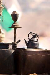 Traditional Arabic Coffee or Tea Pot in the Desert, Jordan