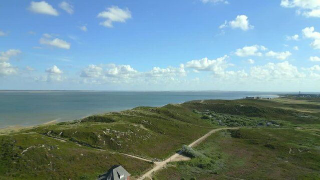 Sylt dunes landscape. World heritage wadden sea on Sylt.