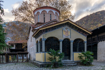 view of the Church of the Archangels in the Bachkovo Monastery