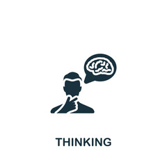 Thinking icon. Monochrome simple Project Planning icon for templates, web design and infographics
