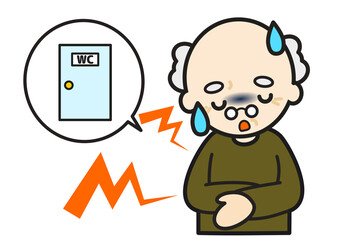 便のトラブルを抱えるおじいさん