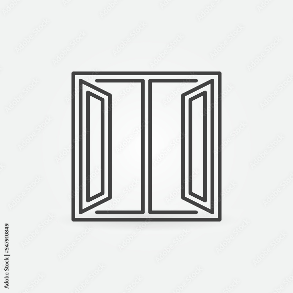 Poster vector open window concept simple thin line icon
