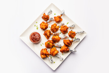 Chicken Lollipop Grilled Tandoori Non Veg With Schezwan sauce Dip Chutney