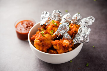 Chicken Lollipop Grilled Tandoori Non Veg With Schezwan sauce Dip Chutney