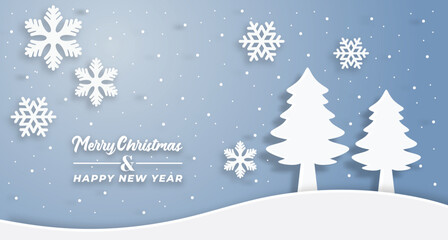 Christmas and New Year background. Xmas pine fir lush tree.