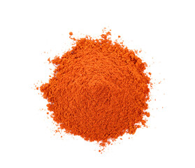 Pile of red paprika powder on transparent png - obrazy, fototapety, plakaty