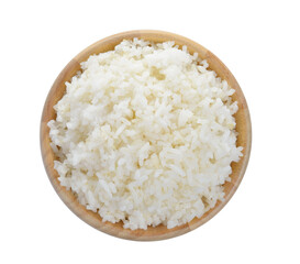 wood bowl full of rice on transparent png