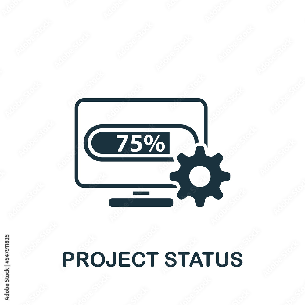 Poster project status icon. monochrome simple project planning icon for templates, web design and infograph