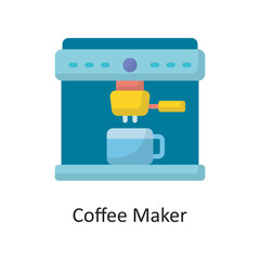 Coffee Maker Vector Flat Icon Design illustration. Housekeeping Symbol on White background EPS 10 File