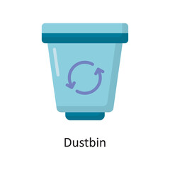 Dustbin Vector Flat Icon Design illustration. Housekeeping Symbol on White background EPS 10 File