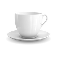 High detailed vector illustration of white cup isolated on white background