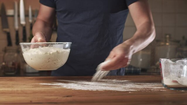 Home baking - making fresh Greek bagels or koulouri of Thessaloniki.