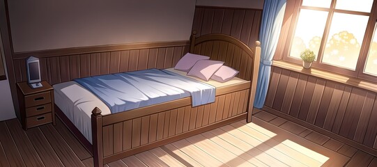 Anime Room. AI generated art illustration.	
