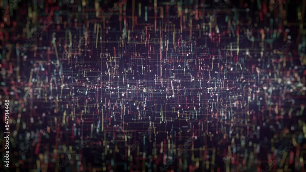 Poster abstract digital data technology background/ 4k animation of an abstract high technology wallpaper b