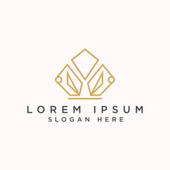 Crown Geometric Logo Design Vector