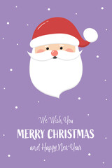 Cute Santa Claus. Christmas greeting card. Vector illustration