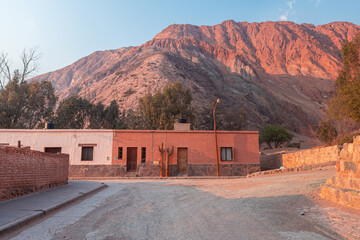 street view of purmamarca native town in northern argentina